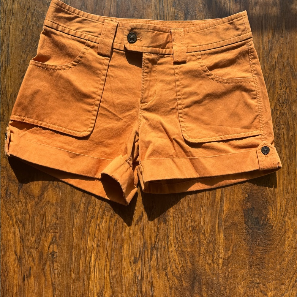 Banana Republic Orange Cuffed Cotton Pocket Shorts